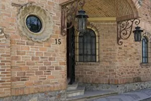 Mexico, Ajijic. Entrance to brick house
