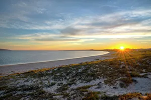 Sea Of Cortez Prints: Mexico, Baja California Sur. La Ventana, sunrise over Sand Dune and Sea of Cortez