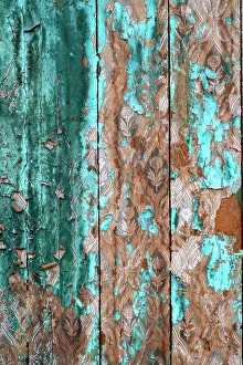 Peeling Prints: Mexico, Baja California Sur. Detail of a painted fence