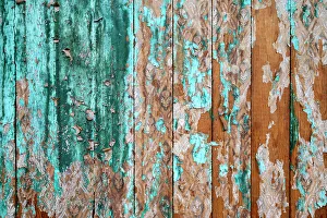 Turquoise Prints: Mexico, Baja California Sur. Detail of a painted fence