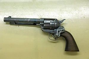 Chihuahua Prints: Mexico, Chihuahua. Home of Pancho Villa. 38 revolver. THIS IMAGE HAS SOME RESTRICTIONS
