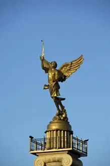 Chihuahua Prints: Mexico, Chihuahua. Winged Freedom statue in historic city square. THIS IMAGE HAS