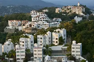 Condominium Prints: Mexico, Colima, Manzanillo. Peninsula de Santiago / Resort Condominiums / Sunset