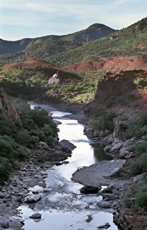 Images Dated 28th August 2012: Mexico, Copper Canyon, Batopilas, Satevo. Batopilas river and San Miguel de Satevo