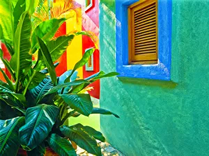 Images Dated 16th September 2018: Mexico, Costalegre. Colorful hotel walls