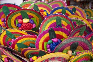 Woven Prints: Mexico, Cozumel, colrful woven fans, Mexican souvenir