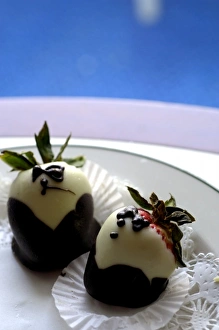 Mexico cruise. Princess Cruises Dawn Princess, Tuxedo strawberries - chocolate dipped berries