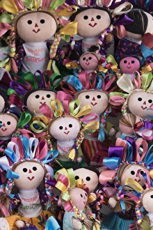 Vendor Prints: Mexico, Guanajuato. Close-up of dolls for sale
