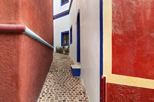 Alley Prints: Mexico, Guanajuato. Colorful walkway
