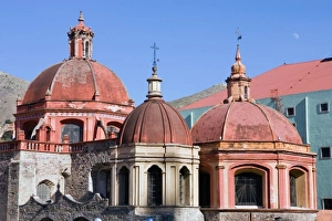 Locality Prints: Mexico, Guanajuato. Domes of Templo San Diego, a church in downtown Guanajuato, a