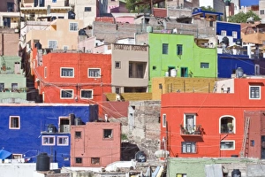 Images Dated 4th November 2009: Mexico, Guanajuato, Guanajuato, Colorful Houses on Hillside