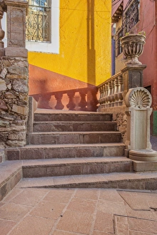 Architectural Detail Prints: Mexico, Guanajuato, Guanajuato, Steps & Shadows