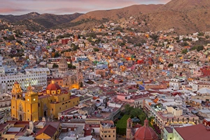Guanajuato Prints: Mexico, Guanajuato. Panoramic overview of city