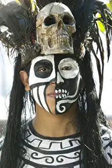 Mexico, Guerrero, Zihuatanejo. Young Man in Mayan Costume (R) REL# MEX_06_002
