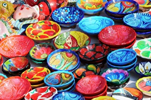 Steeple Prints: Mexico, Jalisco. Bowls for sale in street market