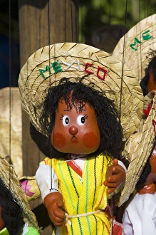 Images Dated 6th November 2008: Mexico, near Cancun, Coba, Yucatan Peninsula, colorful art, handicrafts and souvenirs