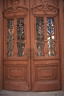 Oaxaca Province Prints: Mexico, Oaxaca Province, Oaxaca, doors of ornate theater (Teatro Alcala), built in 1909