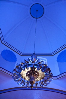 Chandelier Prints: Mexico, Oaxaca Province, Ocotlan, Casa del Cultura Rodolfo Morales, glass chandelier