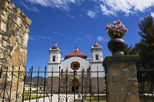 Judith Haden Prints: MEXICO, Oaxaca State, San Bartolo Coyotepec. The main cathedral along the highway