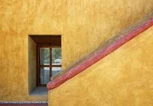 Colonial Prints: Mexico, Queretaro. Window and stairway of building