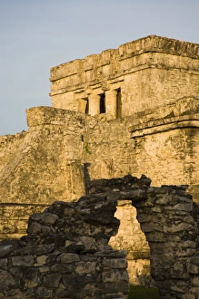 Mexico, Quintana Roo, near Cancun, Yucatan Peninsula, Tulum, the Castle (El Castillo)
