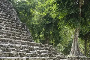 Mayan Prints: Mexico, Quintana Roo, Yucatan Peninsula near Costa Maya. Kohunlich Mayan Ruins