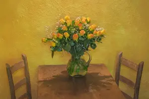 Mexico, San Miguel de Allende. Arrangement of yellow roses