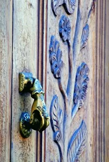 Mexico, San Miguel de Allende, Hand wooden door knocker