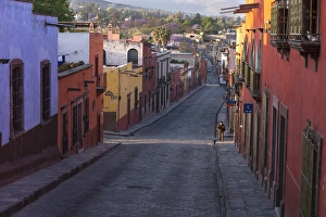 Quaint Prints: Mexico, San Miguel de Allende. A quiet street in the village
