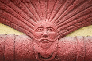 Guanajuato Prints: Mexico, San Miguel de Allende. Detail of wall decoration