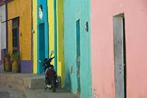 Mexico, Sinaloa State, Concordia. Colorful Street