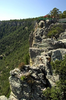 Mexico, State of Chihuahua, Copper Canyon. Divisadero overlook located on canyon rim
