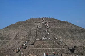 Mexico, Teotihuacan de los Pyramides, North America. The Aztec pyramids of Teotihuacan