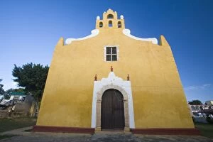 Mexico, Yucatan, Valladolid. Spanish Colonial Church in Valladolid