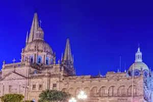 Catholic Prints: Mexio; Jalisco; Guadalajara, Guadalajara Cathedral at Twilight