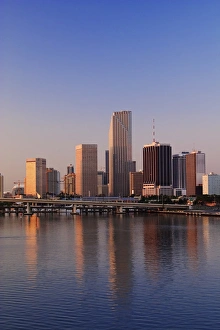 Metropolitan Prints: Miami, Florida skyline at sunrise