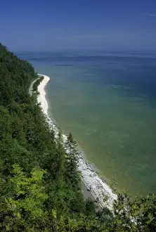 Lake Huron Prints: Michigan: Mackinac Island, Mackinac Island State Park, Lake Huron, view N. from Arch