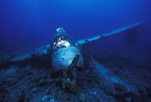 Wreck Prints: Micronesia, Palau, World Heritage Site. WWII Japanese Jake Seaplane