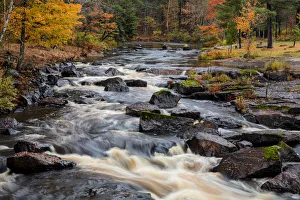 Falls Prints: The Middle Branch of the Escanaba River Rapids in autumn near Palmer, Michigan USA