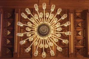 Images Dated 9th March 2021: Middle East, Arabian Peninsula, Oman, Muscat. Chandelier in the Sultan Qaboos Grand