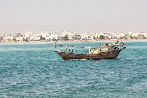 Images Dated 9th March 2021: Middle East, Arabian Peninsula, Al Batinah South. Traditional dhow in the harbor at Sur