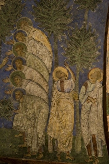 Images Dated 12th May 2007: Middle East central part of Turkey in Cappadocia Under Ground Church in Goreme painting