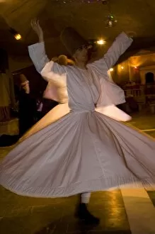 Images Dated 14th May 2007: Middle East central part of Turkey in Cappadocia Whirling Dervishes dancing in underground