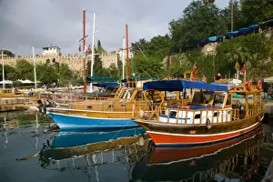 Images Dated 16th May 2007: Middle East Turkey Antalya along the Mediterranean Sea colorful boats moored