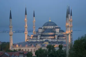 Blue Mosque Prints: Middle East Turkey and city of Istanbul with the Blue Mosque in the evening light
