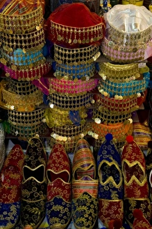 Images Dated 7th May 2007: Middle East Turkey and city of Istanbul Shoes and other items for sale in the spice