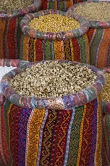 Mardin Prints: Middle East Turkey and town of Mardin near the Syrian Boarder, with grains for sale