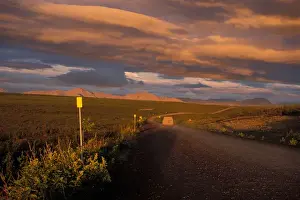 Midnight Sun Prints: midnight sun over the Dempster highway, Northwest Territories, Canada