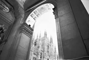 Black and White Gallery: Milano Italy, Galleria View of the Duomo