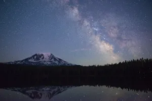 Prints of Milky Way rising over Mt. Adams, Gifford Pinchot National Forest, Washington State Images Dated 2020 March: Milky Way rising over Mt. Adams, Gifford Pinchot National Forest, Washington State